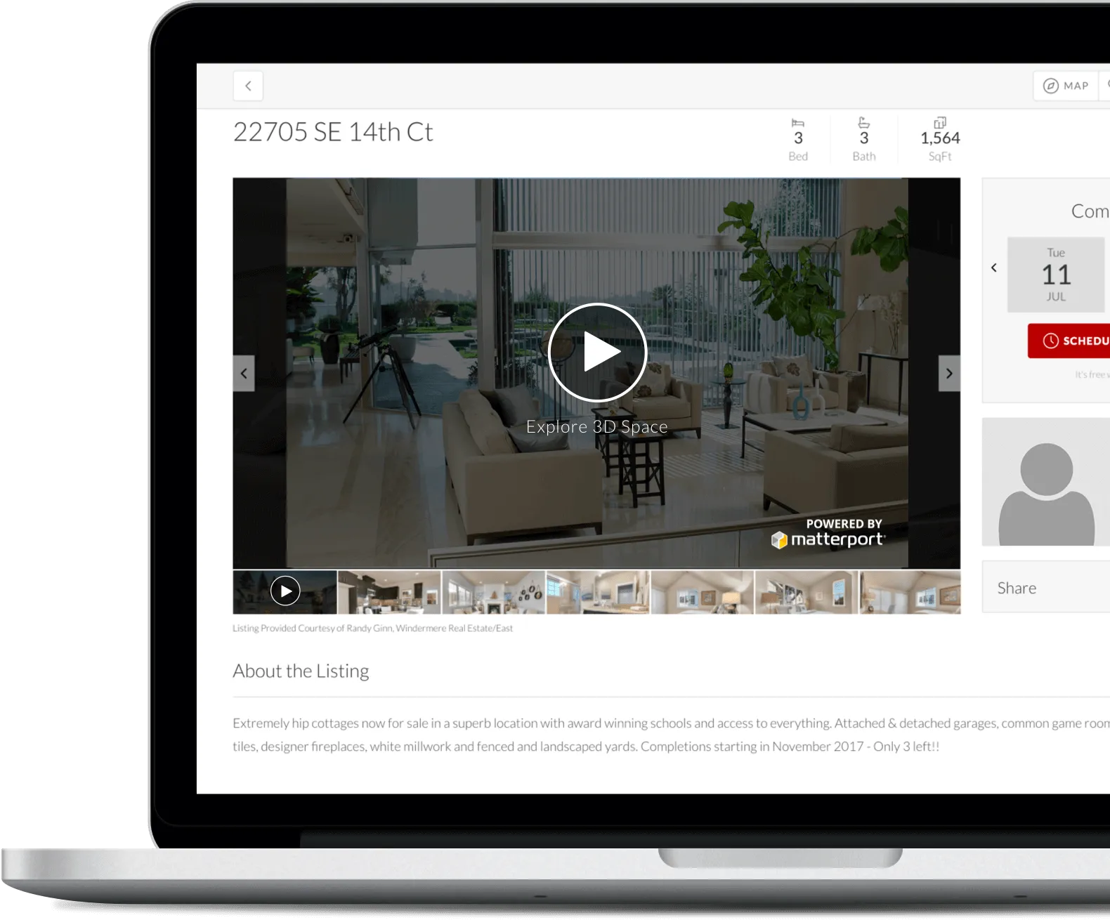 Virtual tour of a modern living room